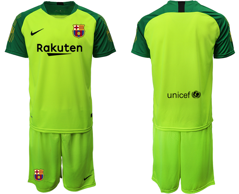 Men 2020-2021 club Barcelona  fluorescent green goalkeeper Soccer Jerseys->barcelona jersey->Soccer Club Jersey